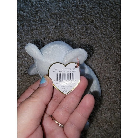 NWT TY Beanie Baby Valentino Bear White With Heart - Picture 5 of 6